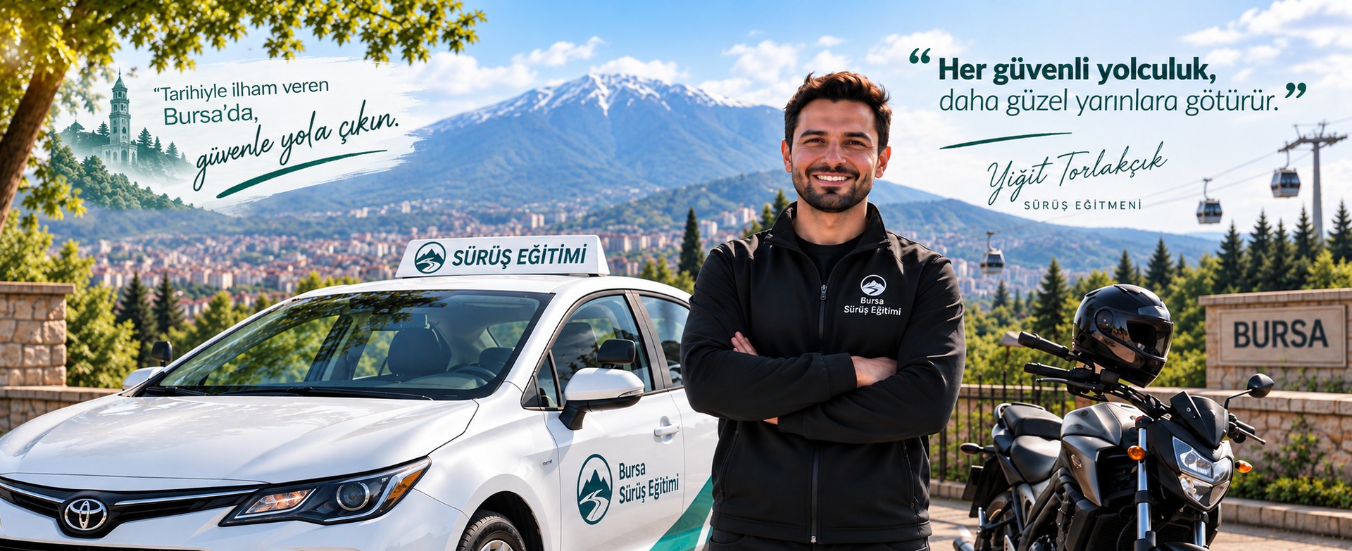 Bursa'da özel direksiyon ve motosiklet sürüş eğitimi, eğitmen Yiğit Torlakçık